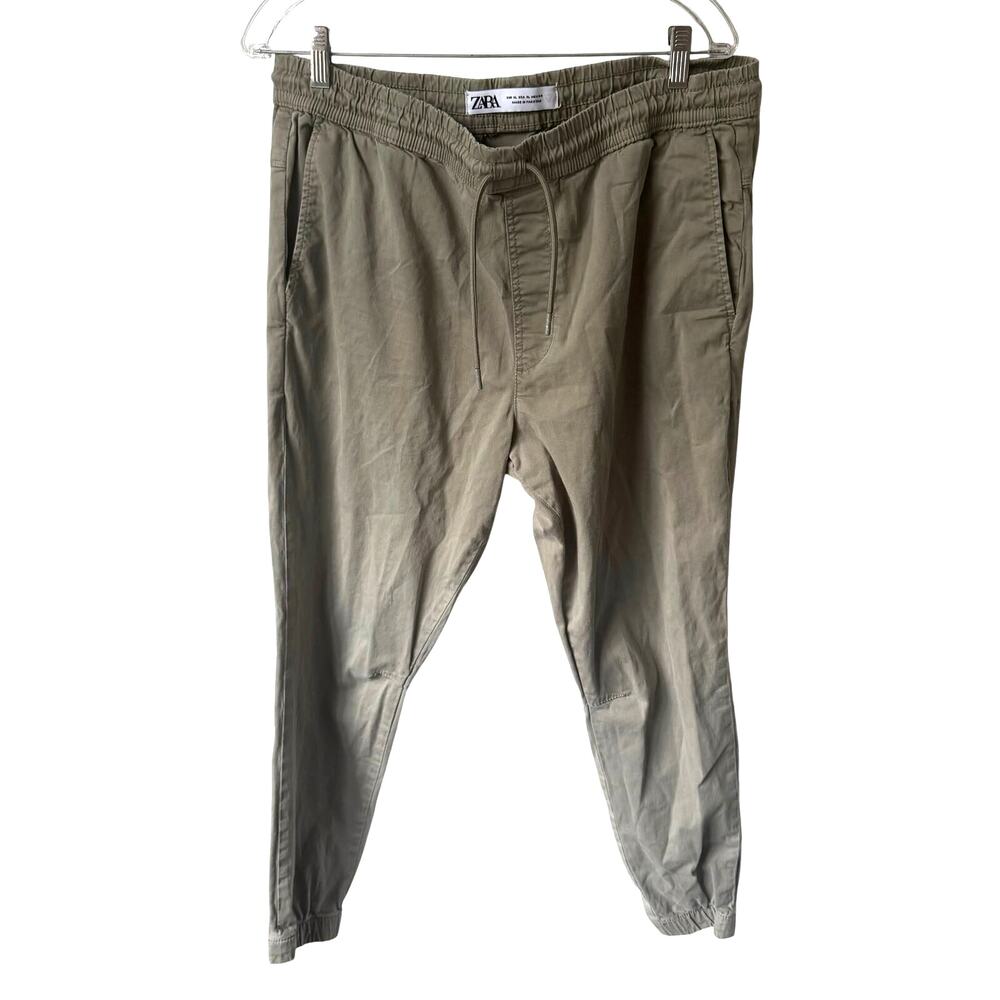Zara Khaki Green Jogger Style Pants Size XL